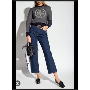 Tory Burch High Rise Straights Jeans Dark Wash Size 32 Excellent Condition